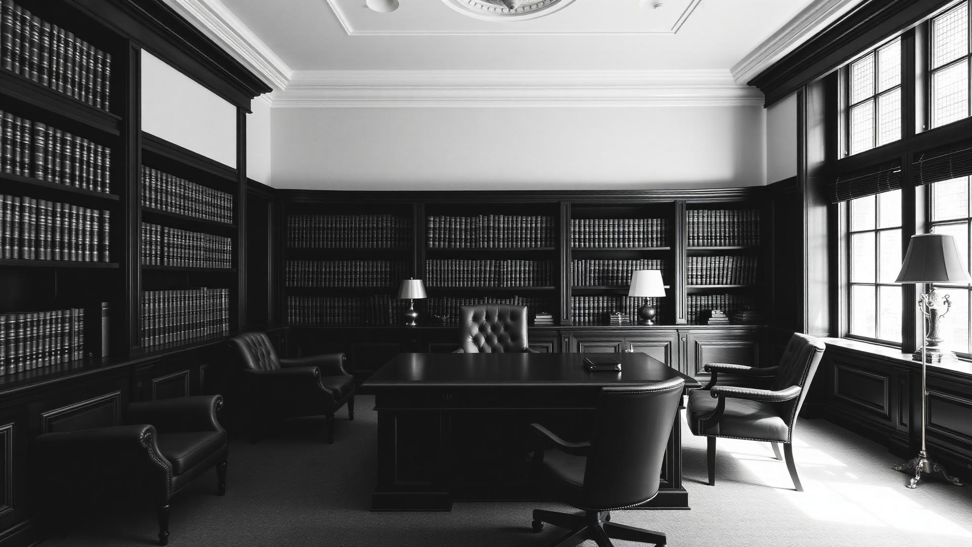 Quiet legal library interior